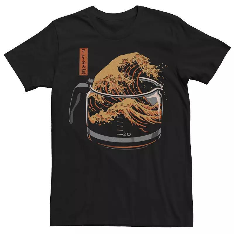 Mens The Great Wave Of Coffee Pot Graphic Tee Blue Product Image