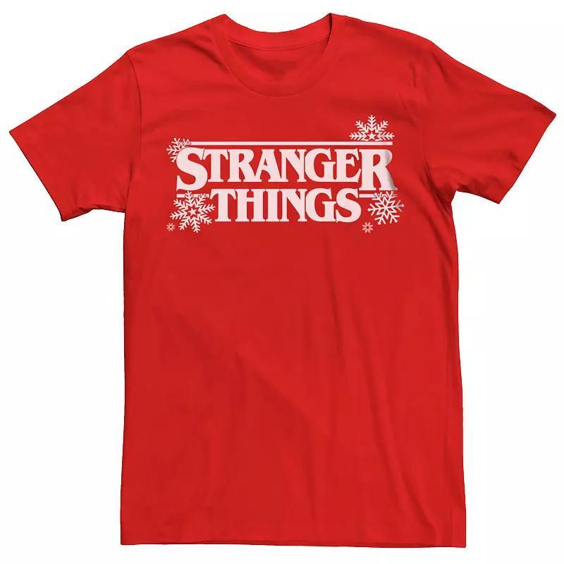 Mens Stranger Things Snowflakes Title Logo Graphic Tee Product Image