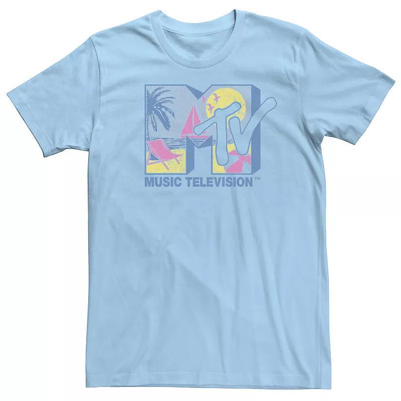 Mens MTV Retro Tropical Beach Logo Short Sleeve Tee Product Image