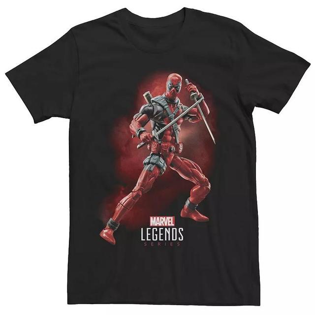 Mens Marvel Legends Series Deadpool Action Pose Portrait Graphic Tee Product Image