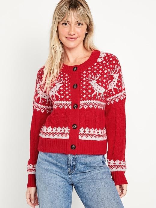 Fair Isle Cardigan Sweater Product Image