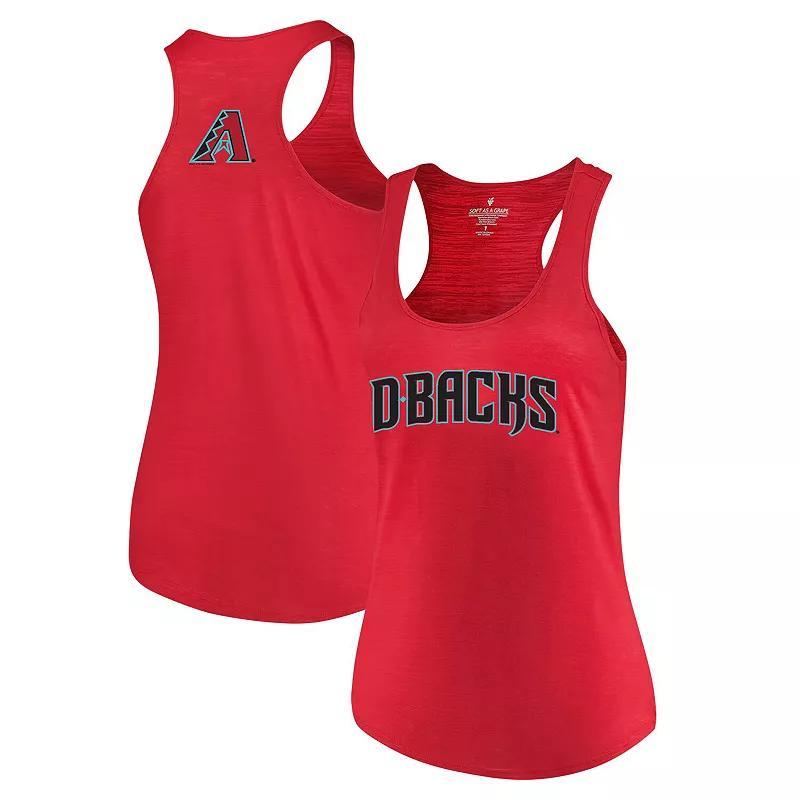 Womens Soft as a Grape Arizona Diamondbacks Plus Size Swing for the Fences Tri-Blend Racerback Tank Top Product Image