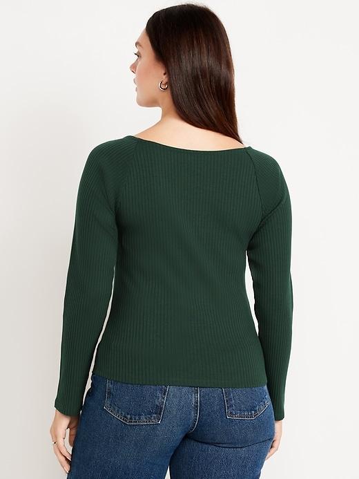 Cinched Rib-Knit Top Product Image