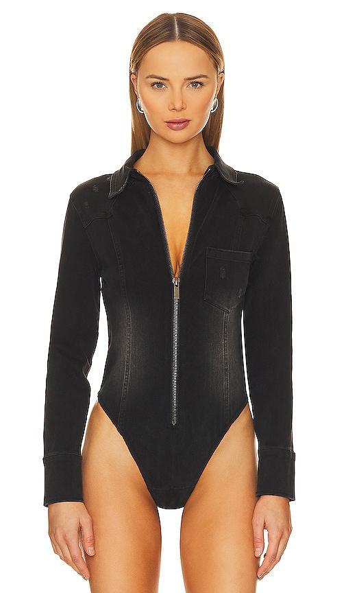 Womens Helena Denim Bodysuit Product Image