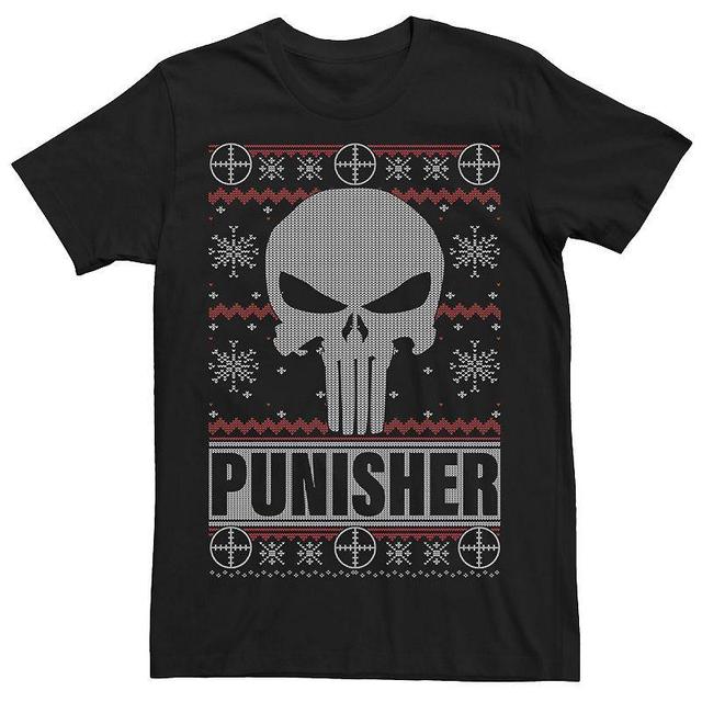 Mens Marvel Punisher Skull Ugly Christmas Sweater Tee Product Image