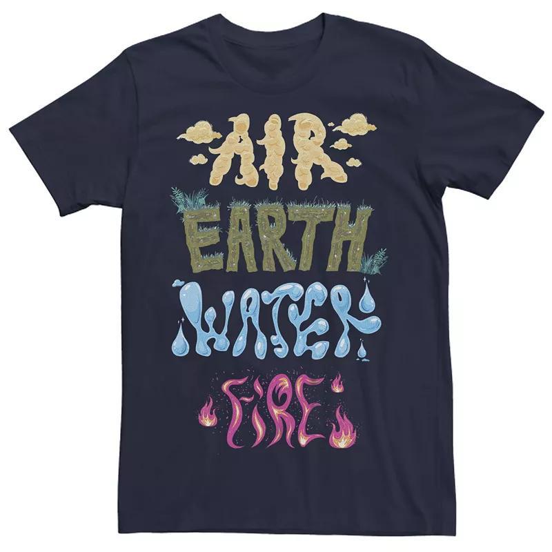 Disney / Pixar Elemental Mens Four Elements Text Stack Graphic Tee Blue Product Image