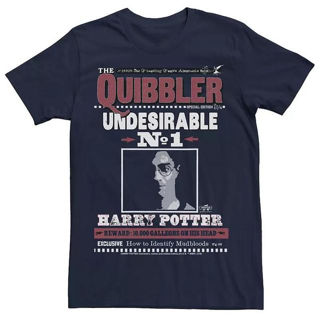 Mens Harry Potter The Quibbler Front page Newspaper Graphic Tee Blue Product Image