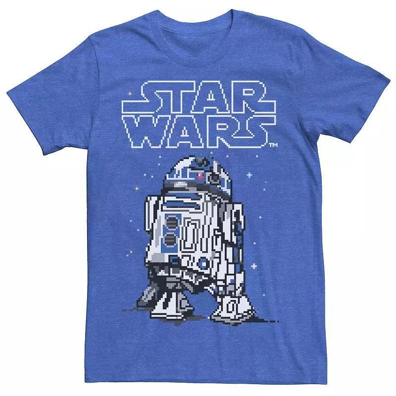 Mens Star Wars R2-D2 Pixelated Tee Royal Grey Product Image