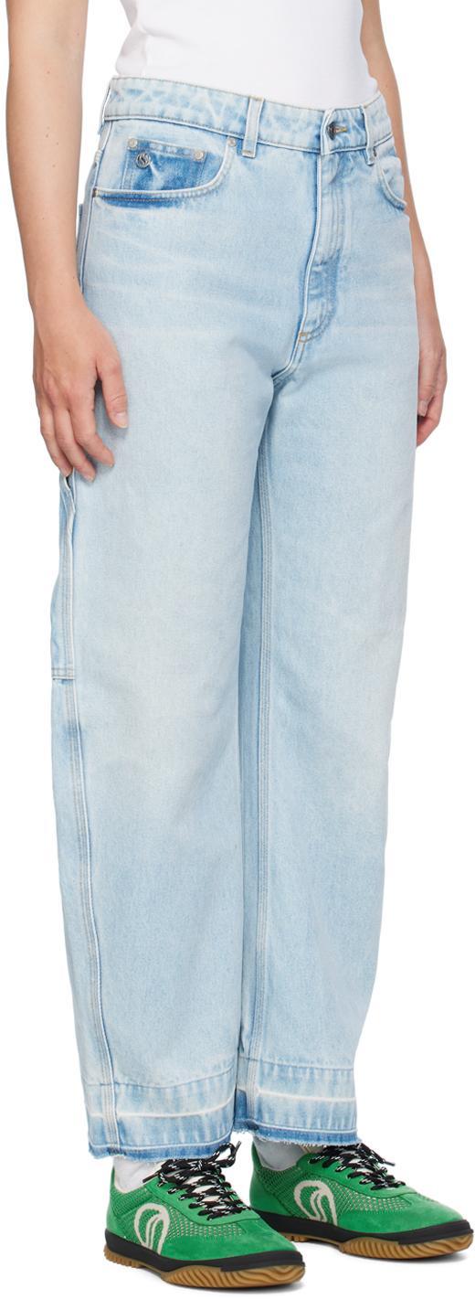 STELLA MCCARTNEY Blue Wide-leg Mid-rise Jeans In 4699 Light Blue Product Image