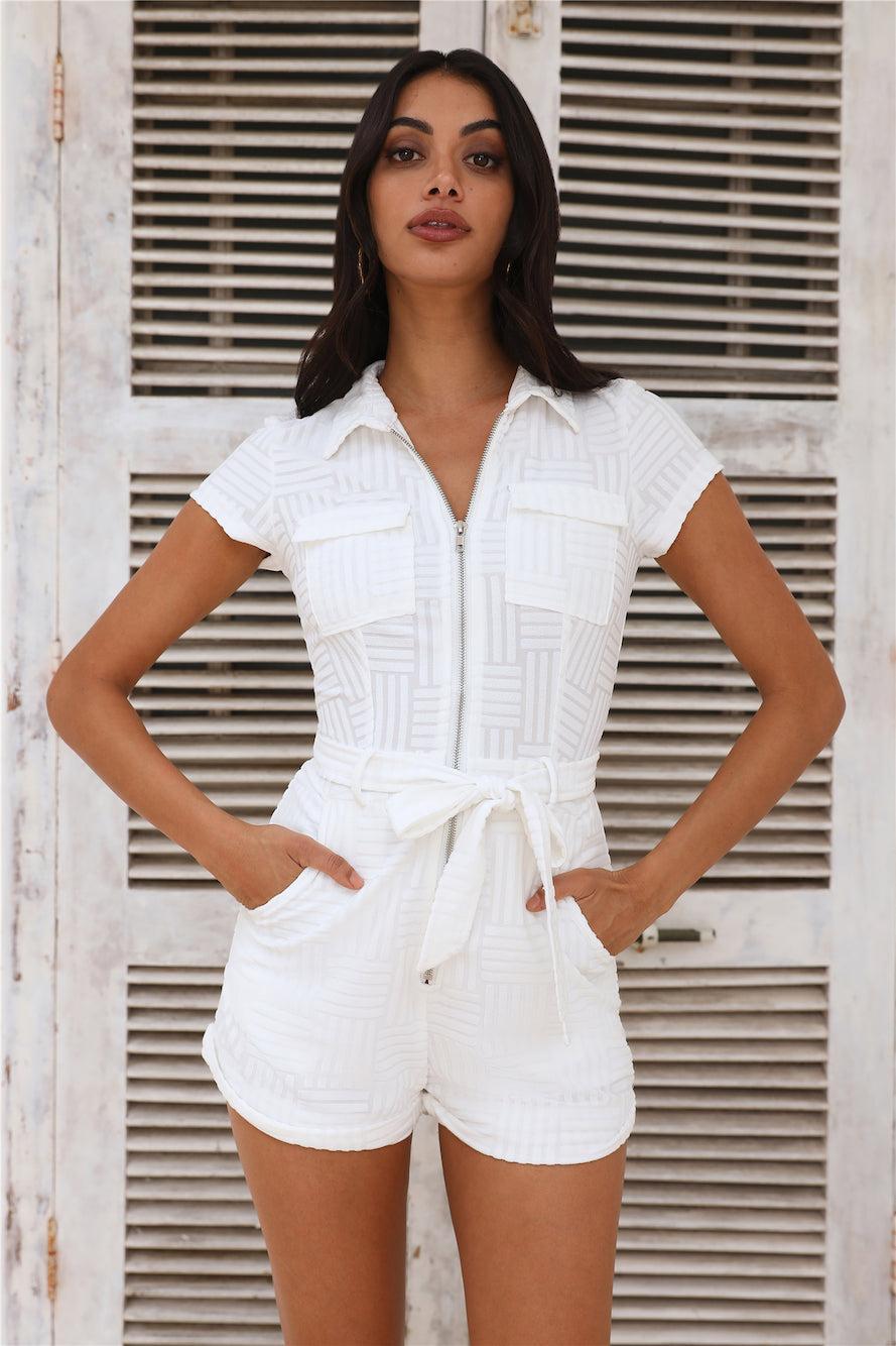 Beach 'Fit Romper White Product Image