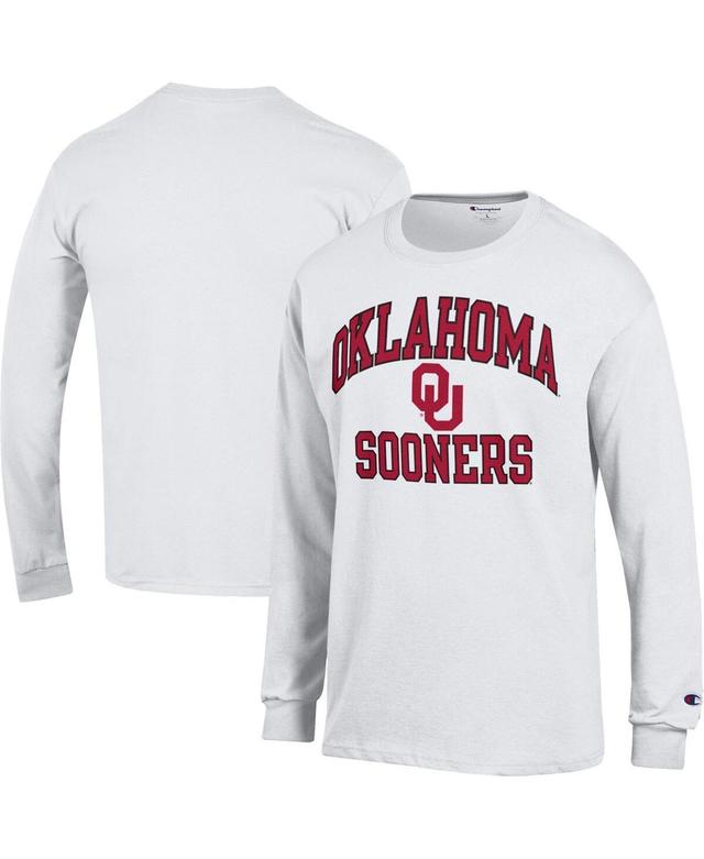 Mens Champion White Oklahoma Sooners High Motor Long Sleeve T-Shirt Product Image