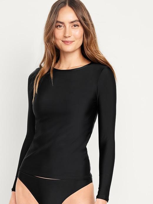 Long-Sleeve Rashguard Swim Top Product Image