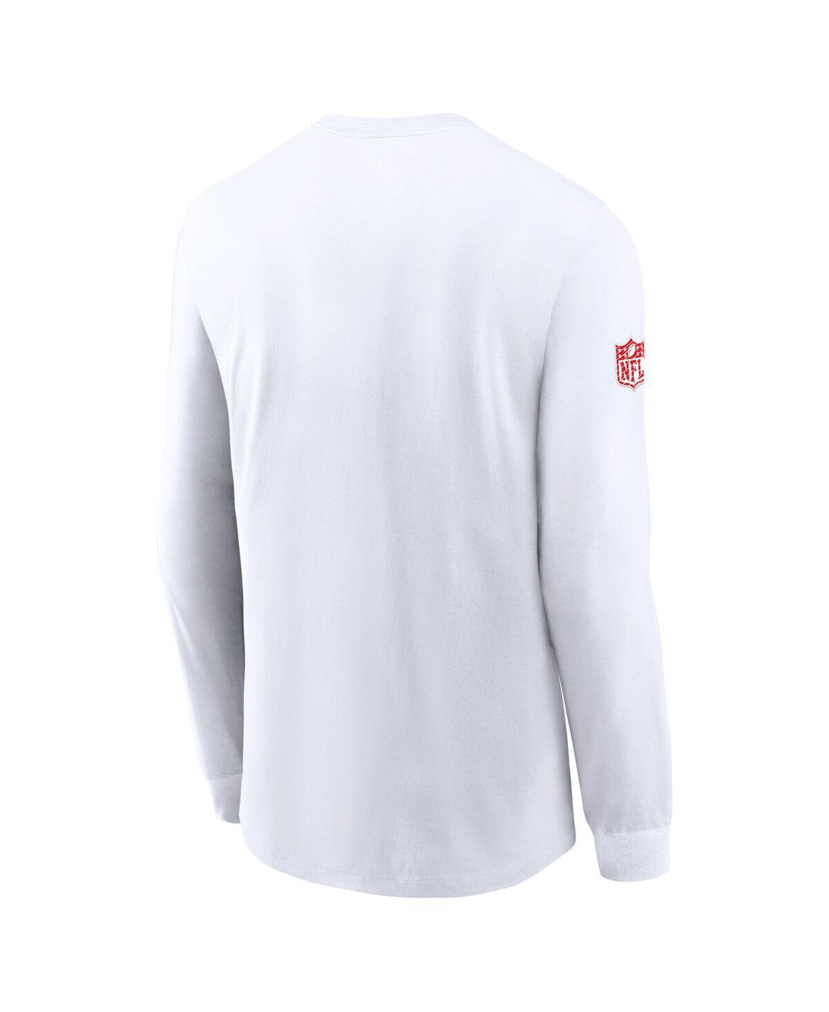 NIKE Men's White Kansas City Chiefs Sideline Performance Long Sleeve T-shirt Product Image