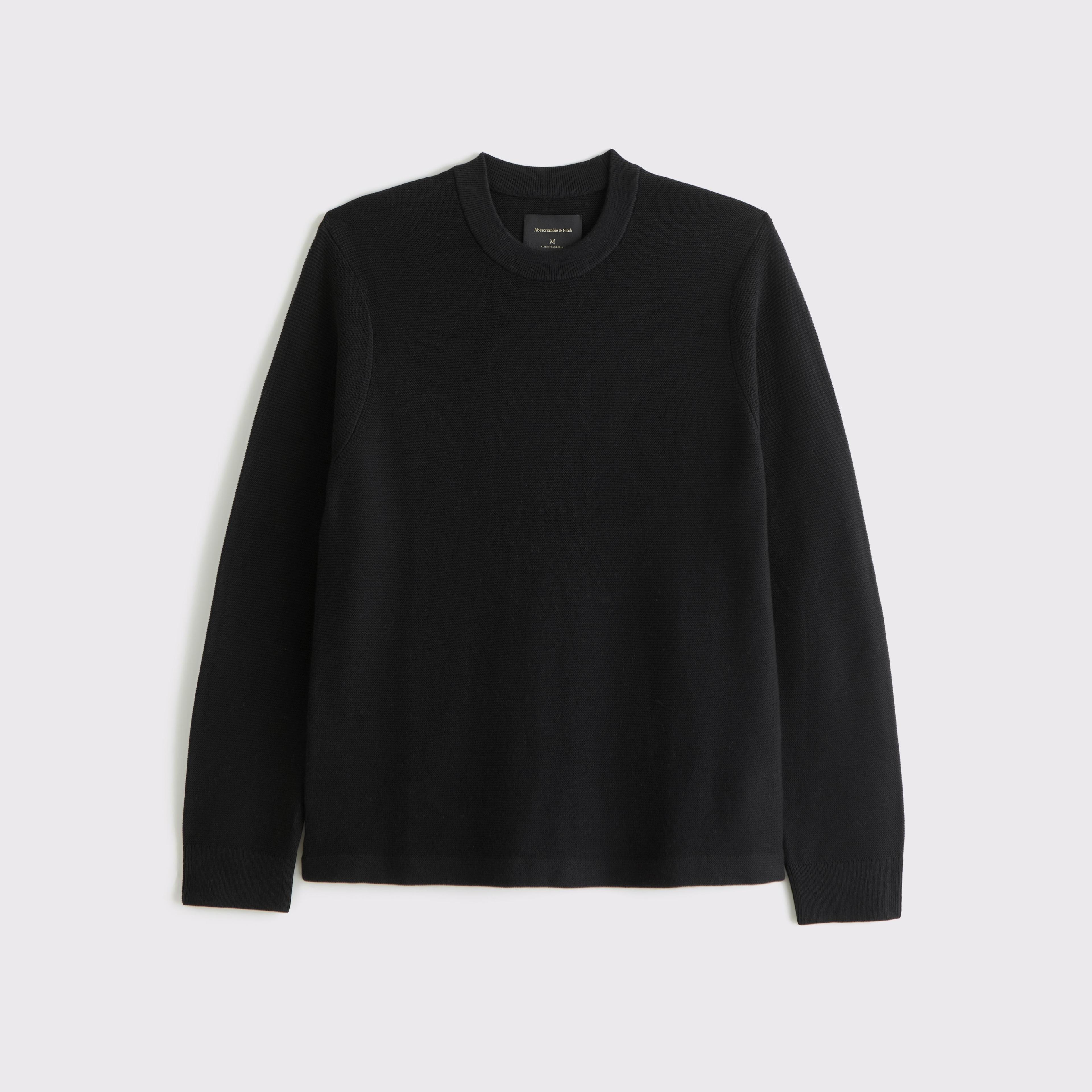 Pima Cotton Open-Hem Crew Sweater Product Image