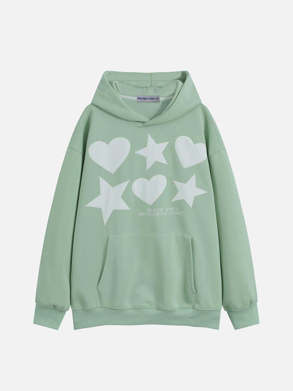 Aelfric Eden Embroidery Star Heart Hoodie Product Image