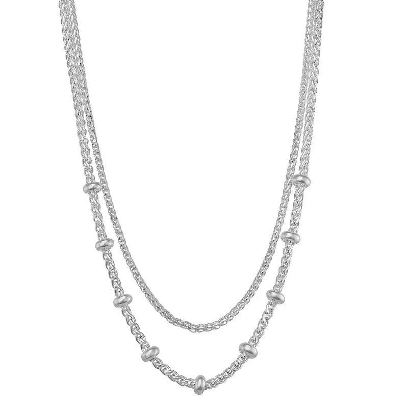 Napier Silver Tone Layering Necklace, Womens Product Image