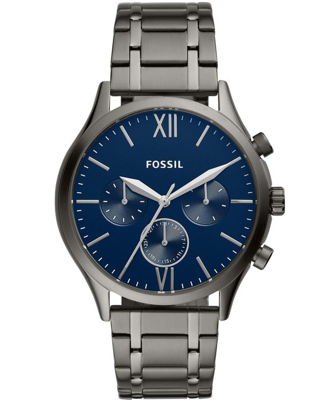 Fossil Mens Fenmore Multifunction Gunmetal Gray Bracelet Watch 44mm - Gray Product Image