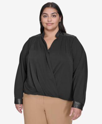 Plus Size Surplice Blouse  Product Image