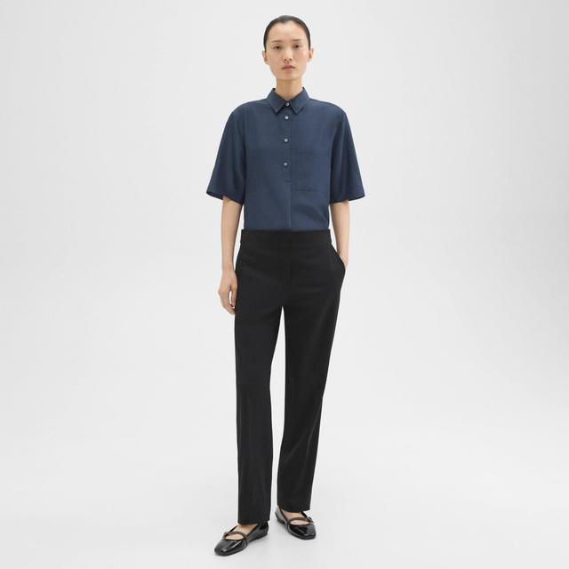 Adjustable Wool Gabardine Wide-Leg Pant | Theory Project Product Image