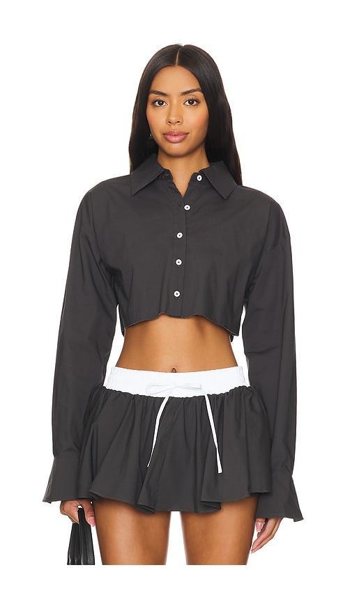 Lovers and Friends Palmer Cropped Top in Washed Black Product Image