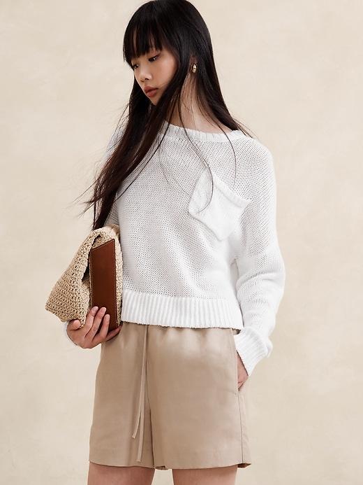 Linen-Cotton Boxy Sweater Product Image