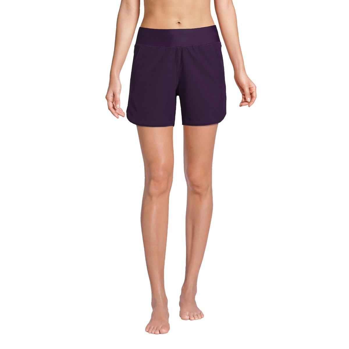 Womens Lands End Curvy Fit 5 Quick Dry Swim Shorts Deep Blue Product Image