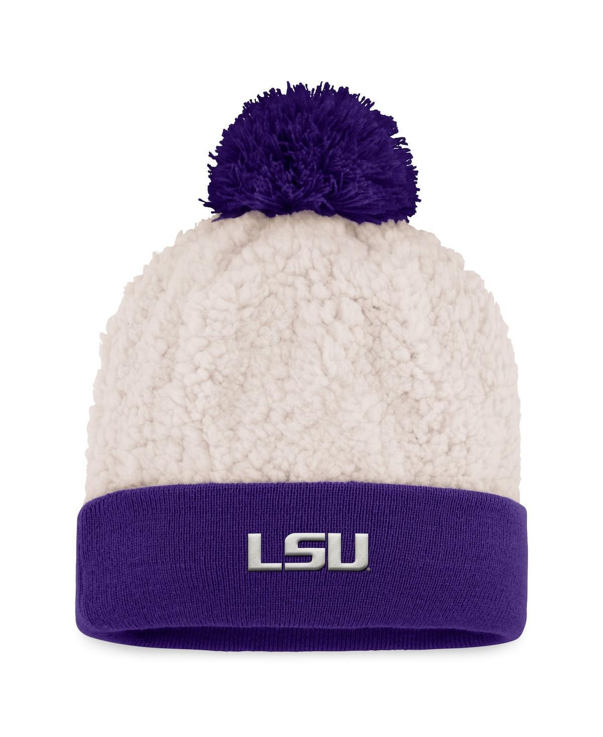 Womens Top of the World Cream LSU Tigers Grace Sherpa Cuffed Knit Hat with Pom Product Image