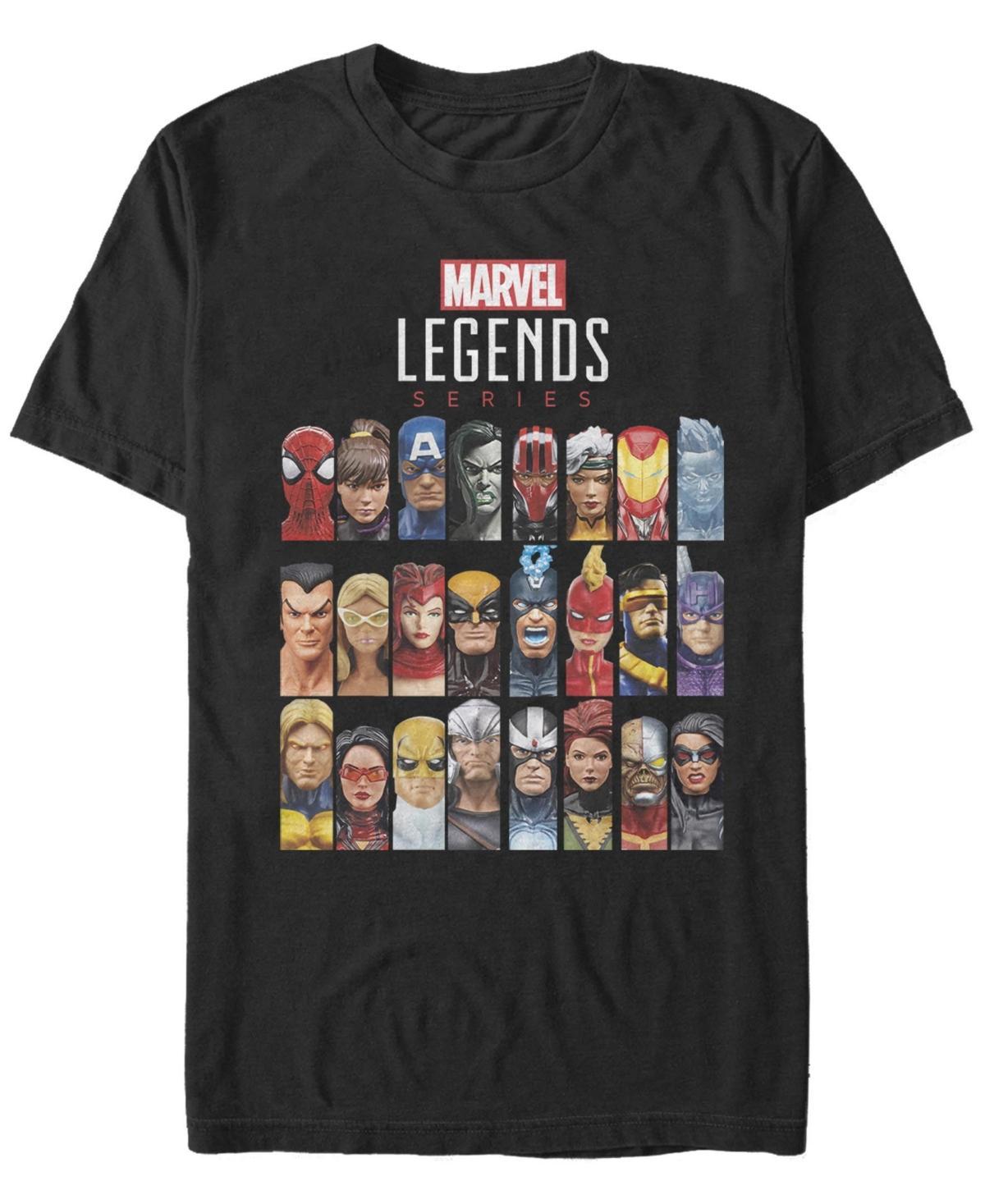 Mens Marvel Legends Series Hero Head Shots Poster Graphic Tee Product Image