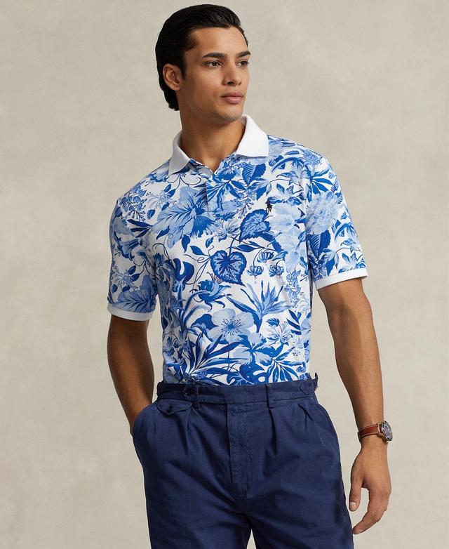 Mens Printed Mesh Polo Shirt Product Image