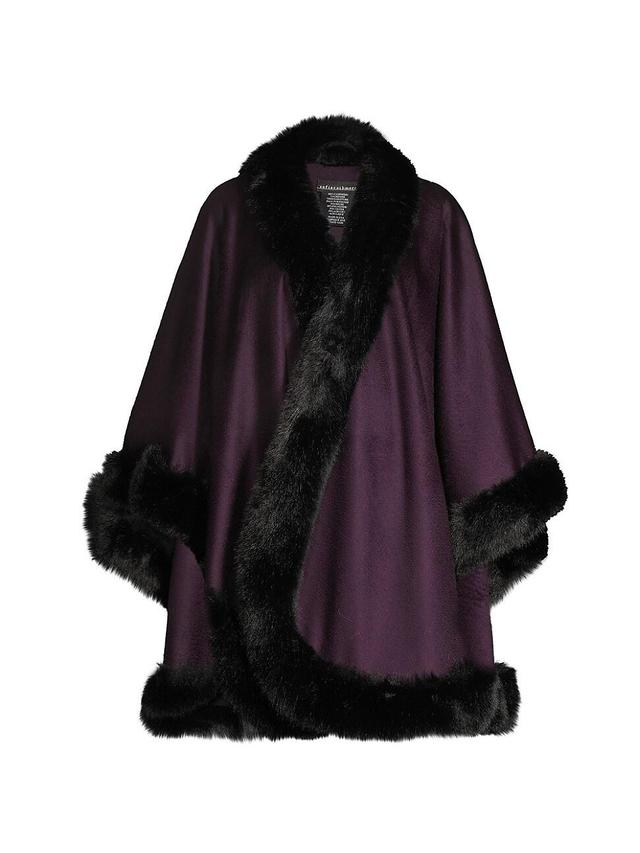 Womens Faux Fur & Cashmere U-Cape Product Image