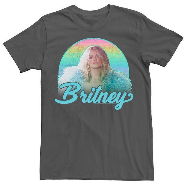 Mens Britney Spears Pastel Rainbow Portrait Tee Grey Product Image