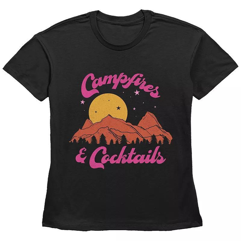 Womens Campfires & Cocktails Basic Fit Graphic Tee Product Image