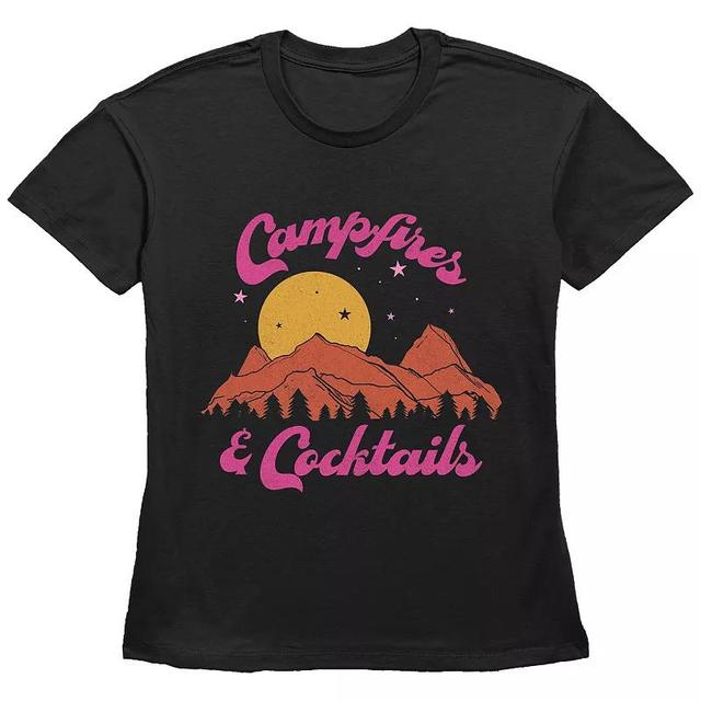 Womens Campfires & Cocktails Basic Fit Graphic Tee Product Image