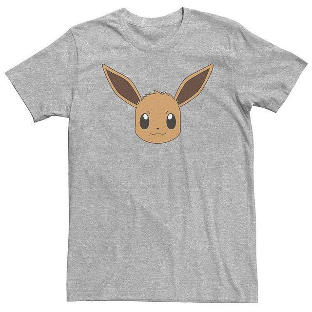 Big & Tall Pokemon Eevee Face Tee, Mens Athletic Grey Product Image