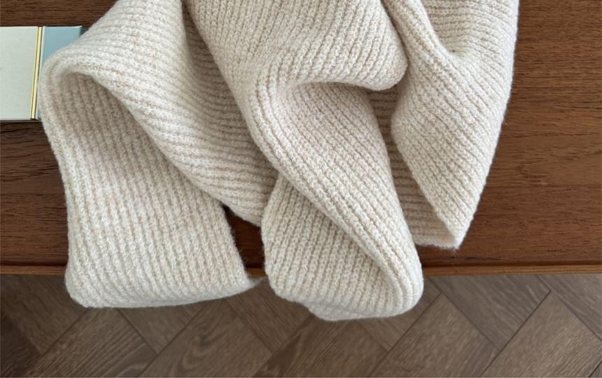 Plain Wool Hooded Scarf Product Image