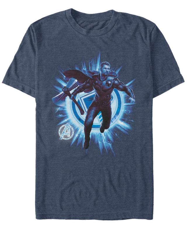 Mens Marvel Avengers Endgame Thor Lightning Tee Navy Grey Product Image