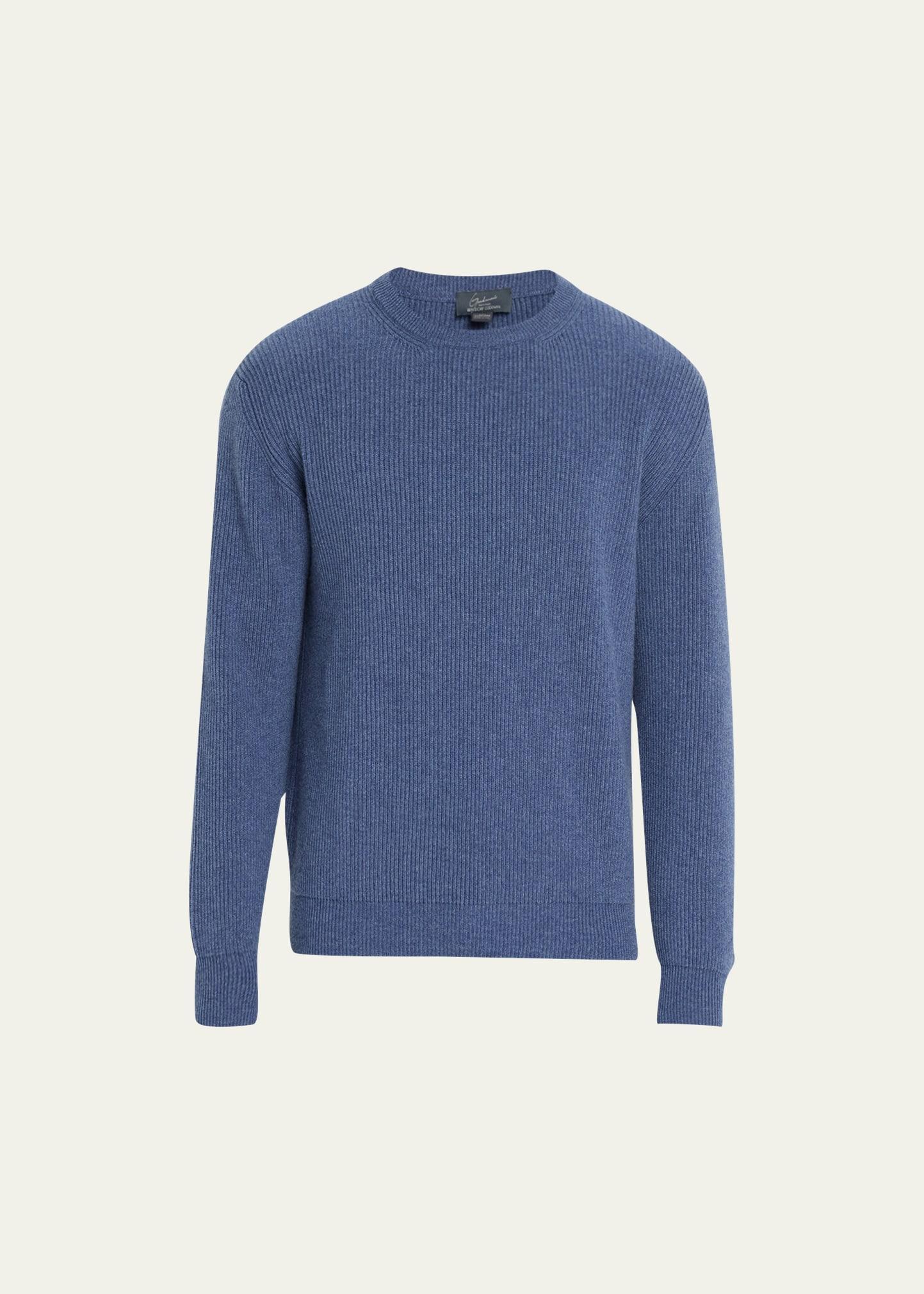 Mens Cashmere Ribbed Crewneck Product Image