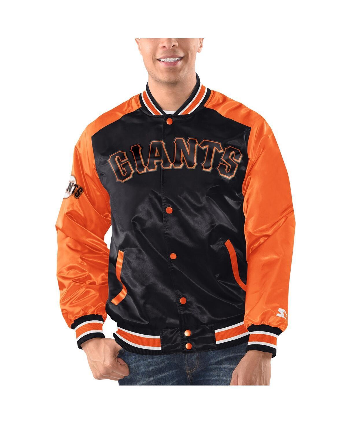 Mens Starter Black San Francisco Giants Varsity Satin Full-Snap Jacket - Black Product Image