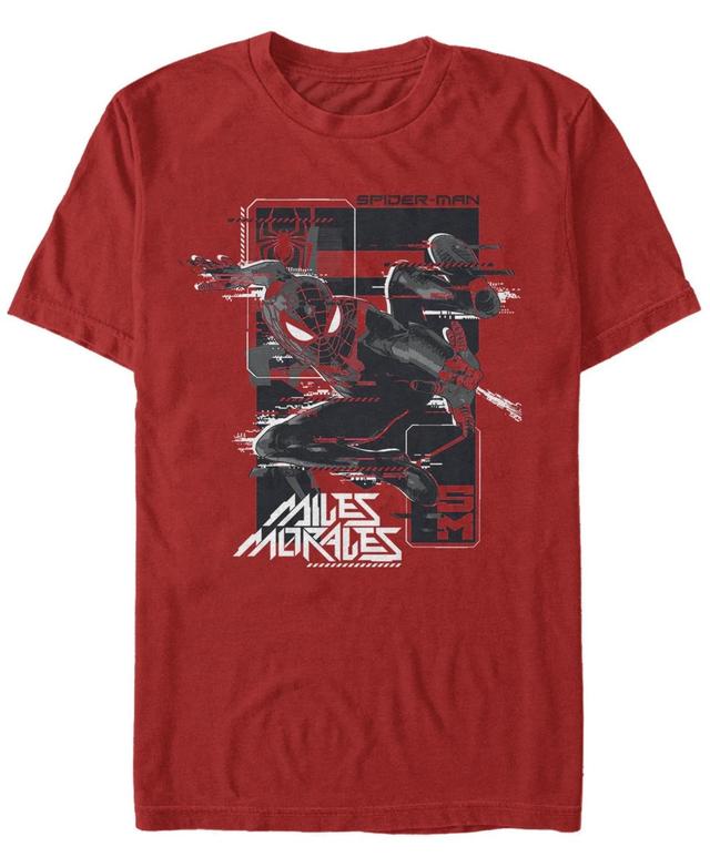 Mens Marvel Spider-Man Miles Morales Glitching Poster Tee Product Image