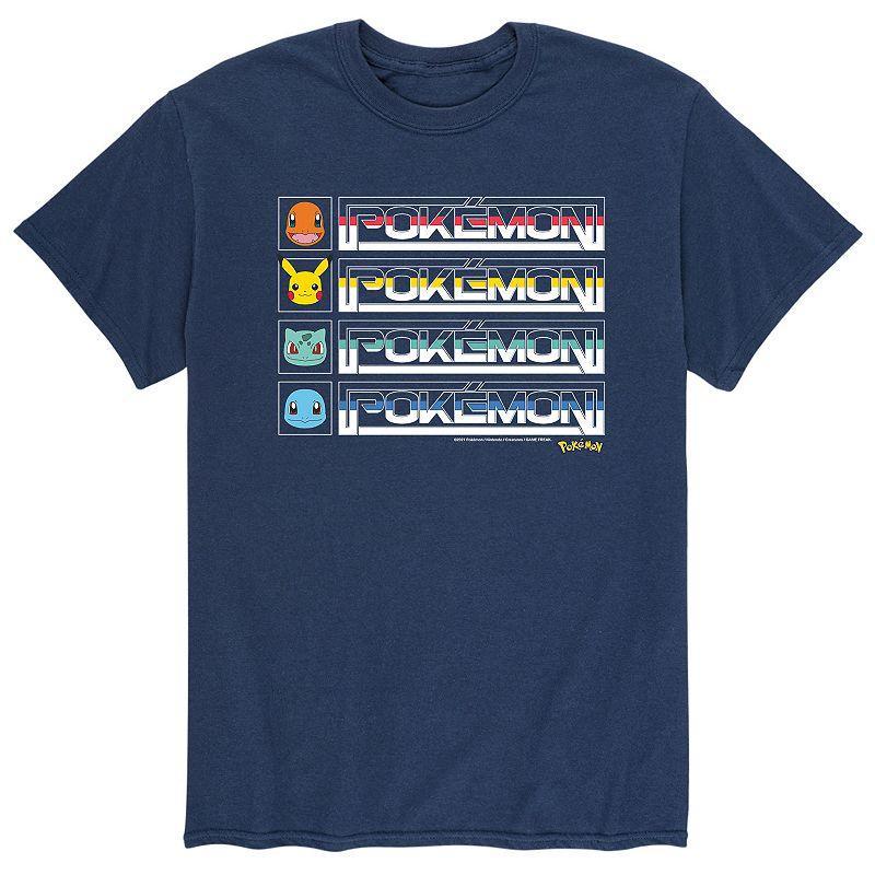 Mens Pokemon Retro Logo Tee Blue Product Image