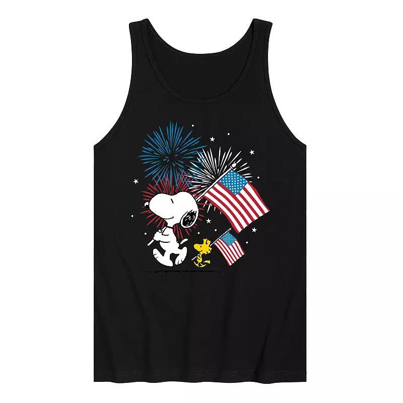 Mens Peanuts Snoopy Woodstock Fireworks Tank Top Product Image