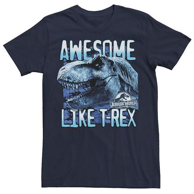 Mens Jurassic World Two Awesome Like T-Rex Tee Blue Product Image