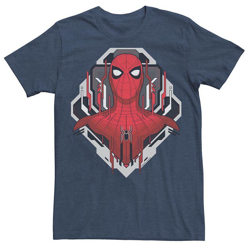 Mens Marvel Spider-Man Cartoon Tee Navy Grey Product Image