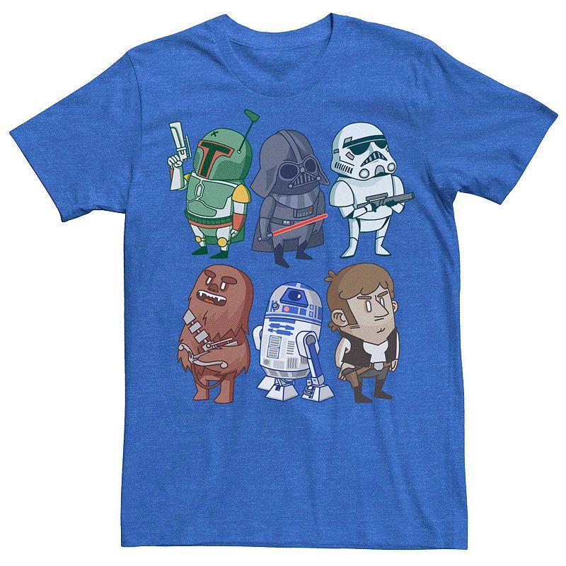 Mens Star Wars Group Doodles Graphic Tee Royal Grey Product Image