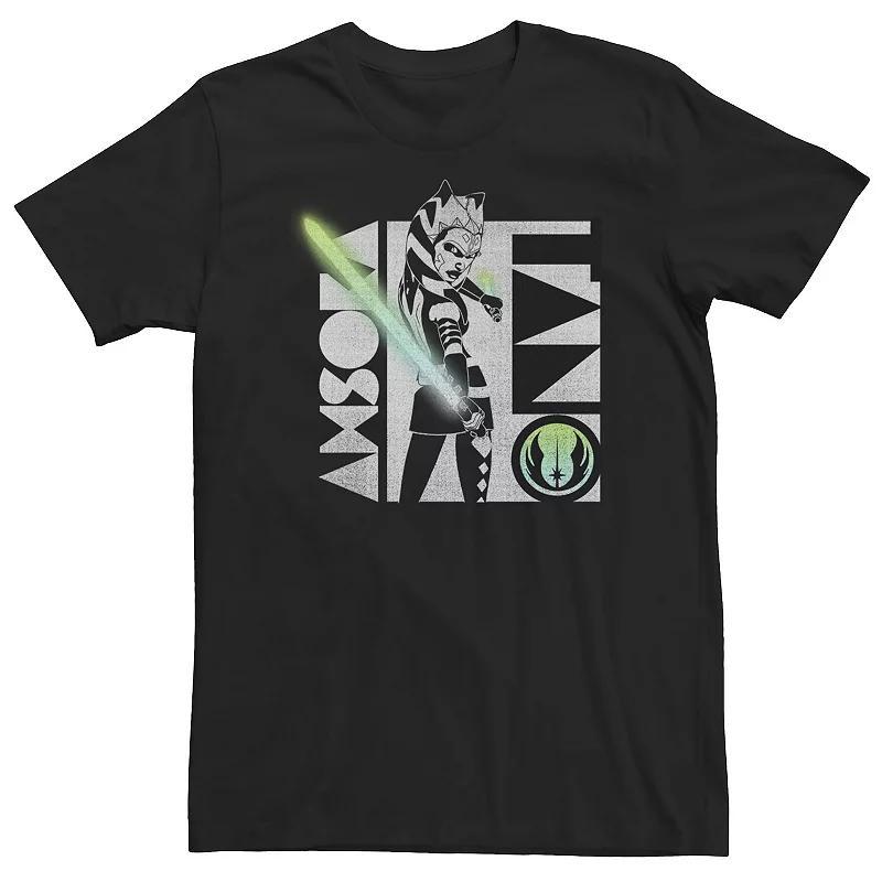 Big & Tall Star Wars: The Clone Wars Ahsoka Tano Gradient Lightsaber Tee, Mens Product Image