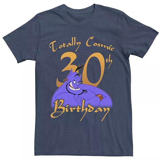 Disneys Aladdin Genie Mens 30th Birthday Graphic Tee Navy Grey Product Image