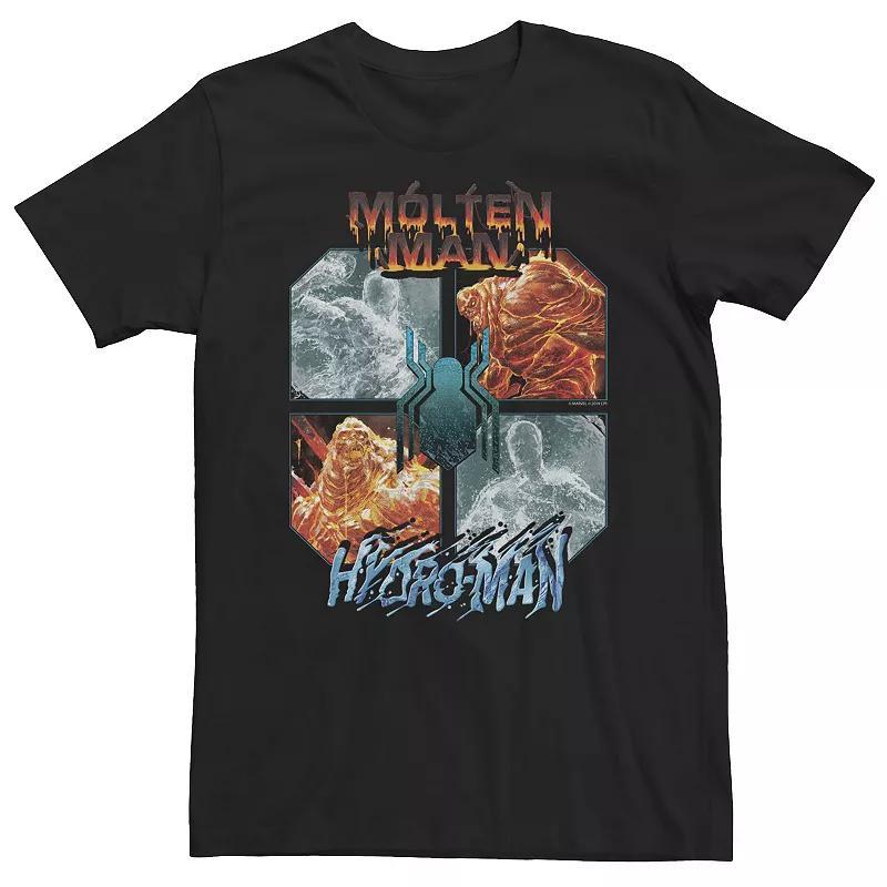 Big & Tall Marvel Spider-Man Far From Home Hydro-Man & Molten Man Panel Tee, Mens Black Product Image