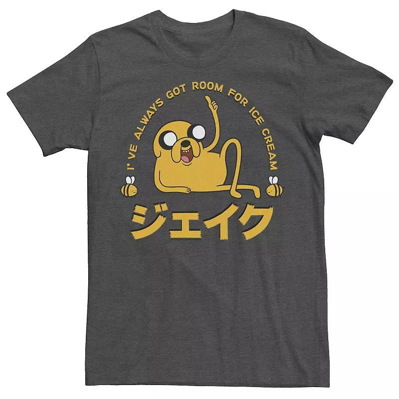 Mens Cartoon Network Adventure Time Jake Room For Ice Cream Kanji Tee Grey Product Image