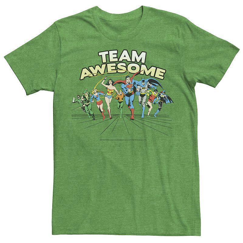 Mens DC Comics Justice League Team Awesome Group Tee Athletic Grey Product Image