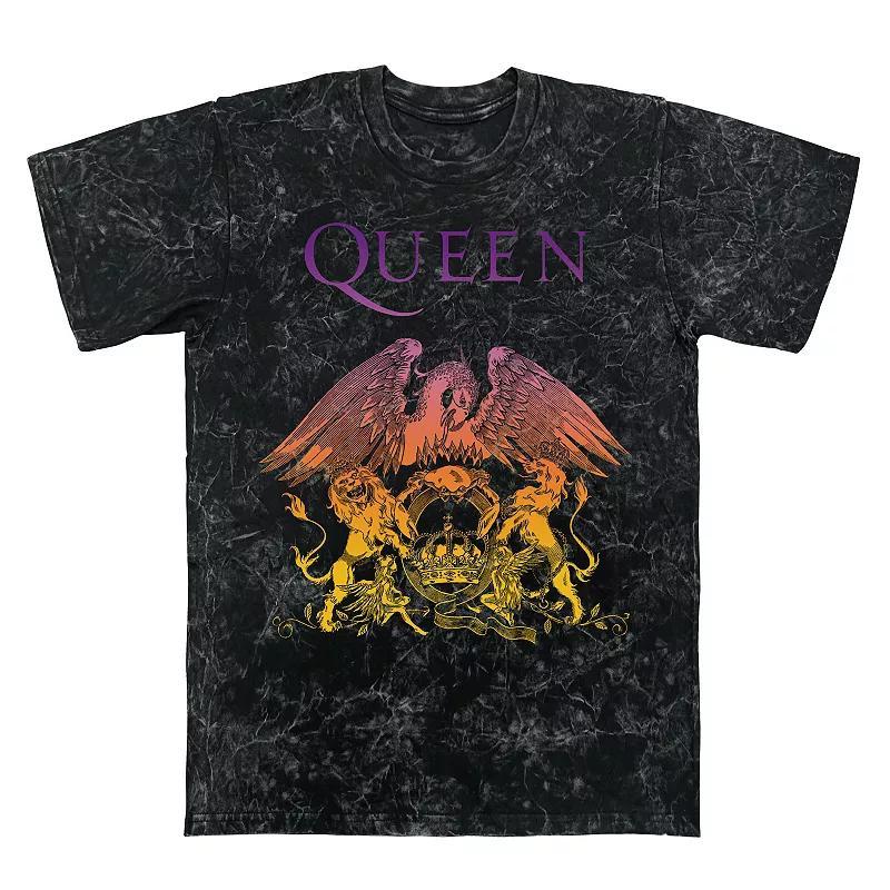 Mens Queen Crest Logo Gradient Mineral Wash Graphic Tee Product Image